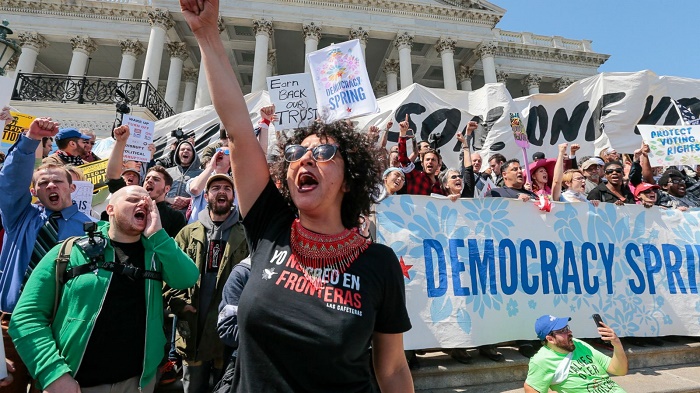 Hundreds protest at U.S. Capitol against big money in U.S. politics